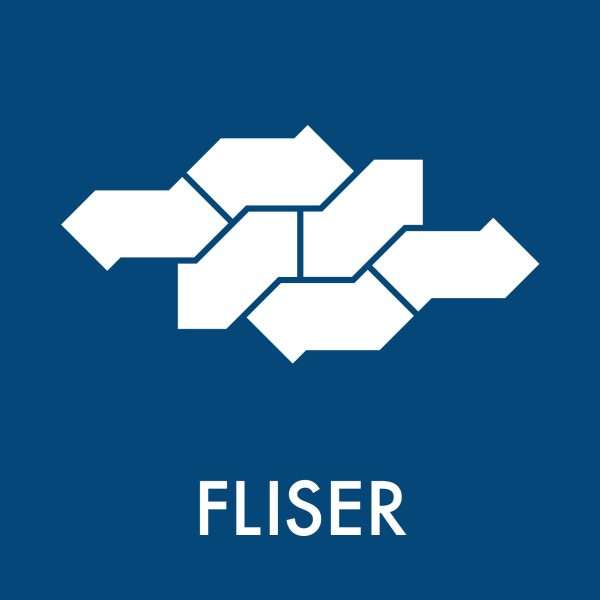Fliser klistermærke til affaldssortering