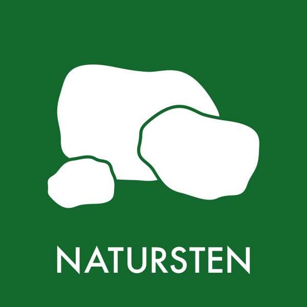 Natursten klistermærke til affaldssortering