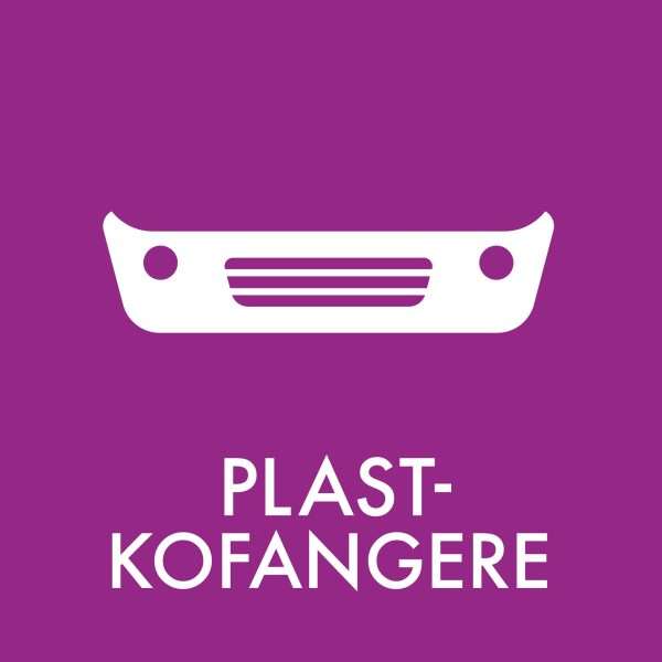 Plast kofangere klistermærke til affaldssortering