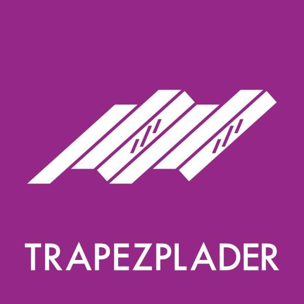 Trapezplader klistermærke til affaldssortering